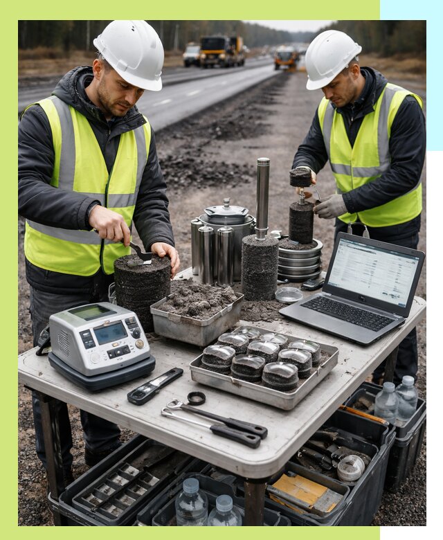 Сертификация асфальта: испытания и подтверждение в Алексине