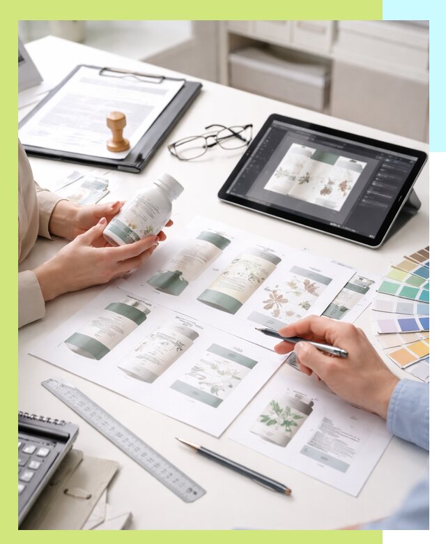 Профессиональная разработка дизайна и текста этикетки продукции в Алексине